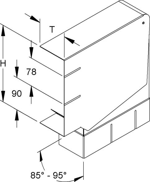 GK-Vertikaleck 90Gr. GKVVU 213A78T80 S