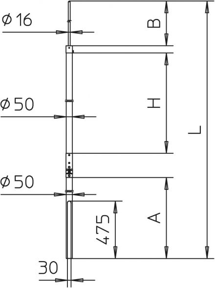 Isolierter Fangmast isFang IN L10 Isolierter Fangmast isFang IN L10