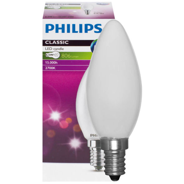 LED-Kerzenlampe E14 230V 6,5W 806lm matt