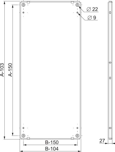 Montageplatte Vollblech NSYMP208