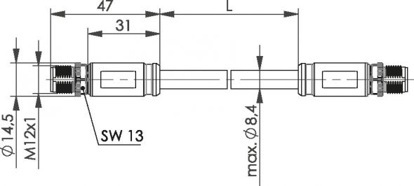 STX M12x1-M12x1 VL 100017161 STX M12x1-M12x1 VL 100017161