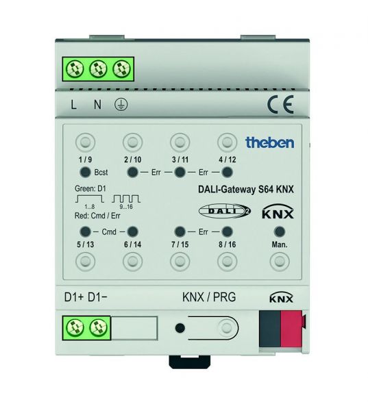 Schnittstelle 1-Kanal DALI-Gateway S64 KNX Schnittstelle 1-Kanal DALI-Gateway S64 KNX
