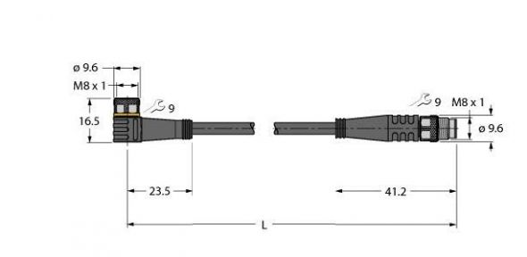 Aktuator-/Sensorleitung PKW3M-5-PSG3M/TXL Aktuator-/Sensorleitung PKW3M-5-PSG3M/TXL