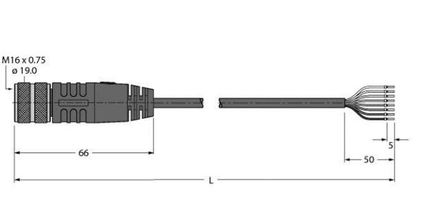 Aktuator- u. Sensorleitung BKM14-E01-100/S90