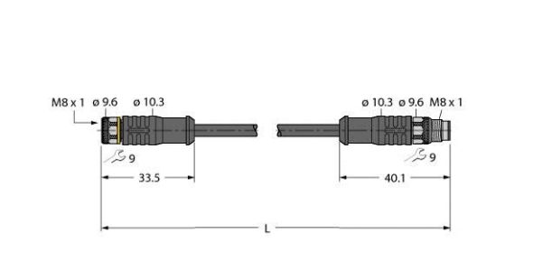 Aktuator- u. Sensorleitung PKGS3M-1-PSGS3M/TXL