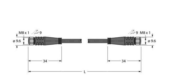 Aktuator- u. Sensorleitung PKGV3M-50-PKGV3M/TFW