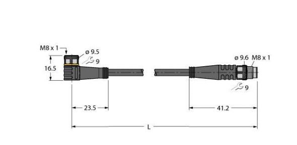 Aktuator- u. Sensorleitung PKW4M-0.6-PSG4M/TXY