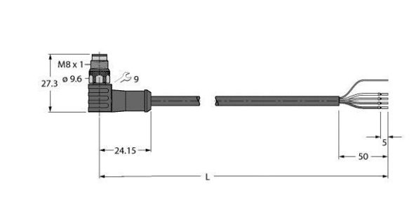 Aktuator- u. Sensorleitung PSWS4M-5/TXL Aktuator- u. Sensorleitung PSWS4M-5/TXL