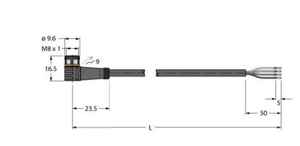Anschlussleitung PKW4M-10/TXL Anschlussleitung PKW4M-10/TXL