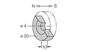Dauermagnet DMR20-10-4 Dauermagnet DMR20-10-4