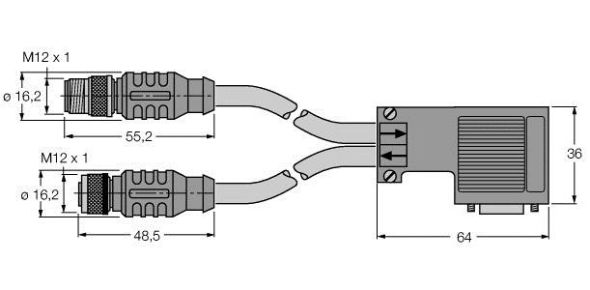 PROFIBUS-Leitung RSSW D9S RKSW4551M1M