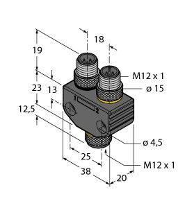 Zweifachverteiler VB2-FKM4.4-2FSM4 Zweifachverteiler VB2-FKM4.4-2FSM4