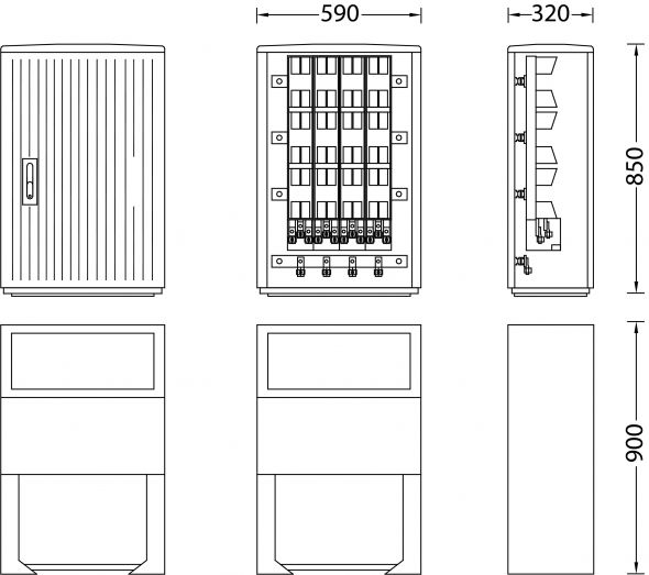 Kabelverteilerschrank IP44 B040 Standard