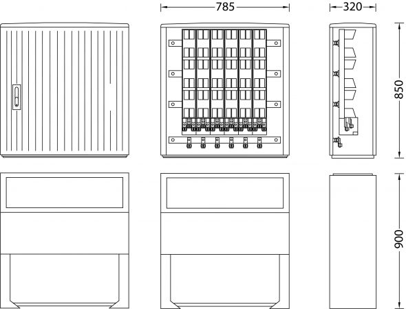 Kabelverteilerschrank IP44 B060 Standard