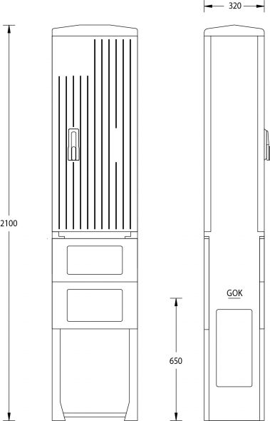 Leersäule IP44 A060-2100 Leersäule IP44 A060-2100