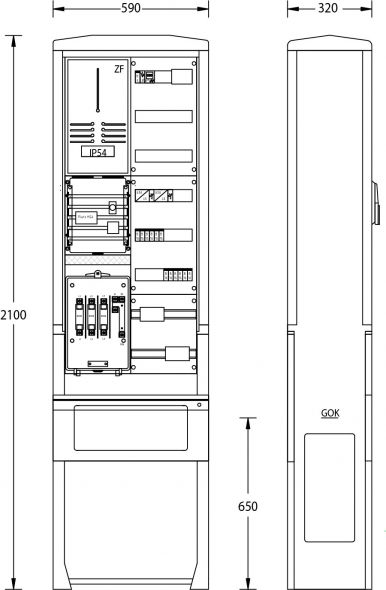 Straßenbeleuchtungssäule SB-S-4G Netze BW