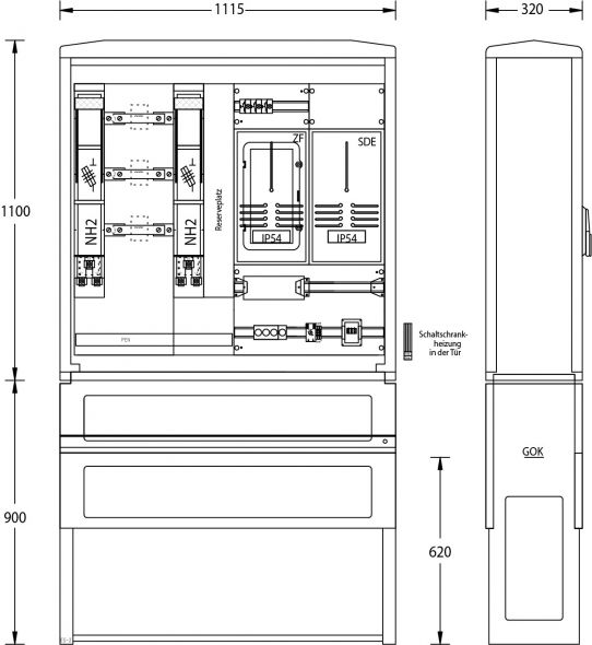 Zähleranschlußsäule WM-ZP-250A Mitnetz