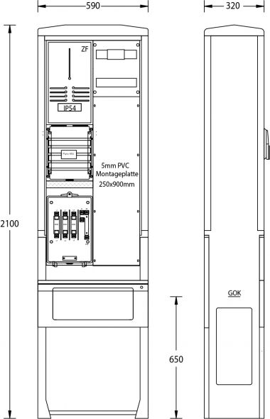 Zähleranschlußsäule ZAS-S-1-1MP Netze BW