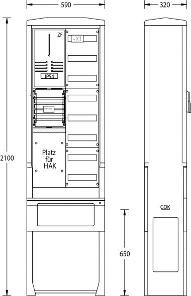 Zähleranschlußsäule ZAS-S-1-1VF AVACON Zähleranschlußsäule ZAS-S-1-1VF AVACON