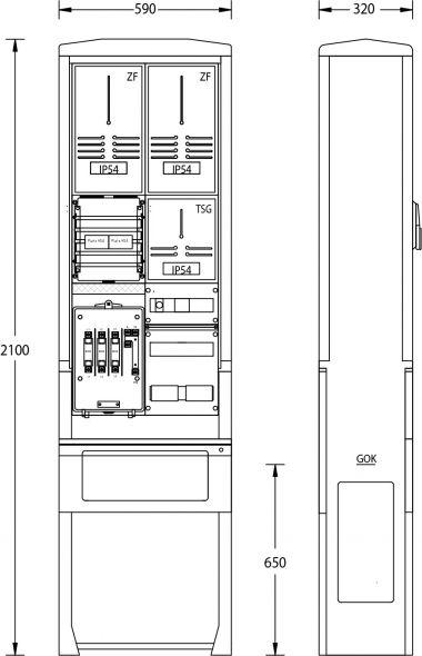 Zähleranschlußsäule ZAS-S-2-TSG Netze BW