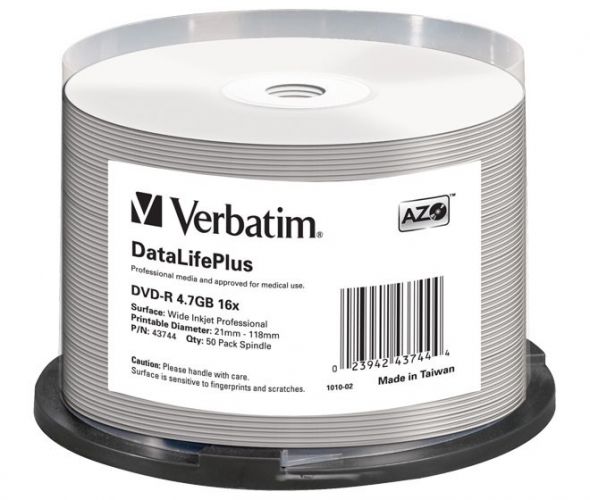DVD-R 4.7GB/120Min/16x 43744 (VE50) DVD-R 4.7GB/120Min/16x 43744 (VE50)