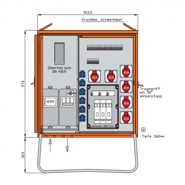Anschlussverteilerschrank WAV0432CR1