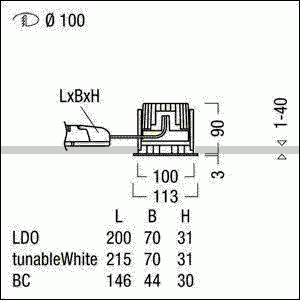 LED-Einbauleuchte P-EVO R100 #60818971 LED-Einbauleuchte P-EVO R100 #60818971