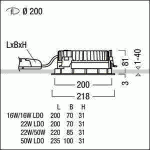 LED-Einbauleuchte P-EVO R200 #60819003