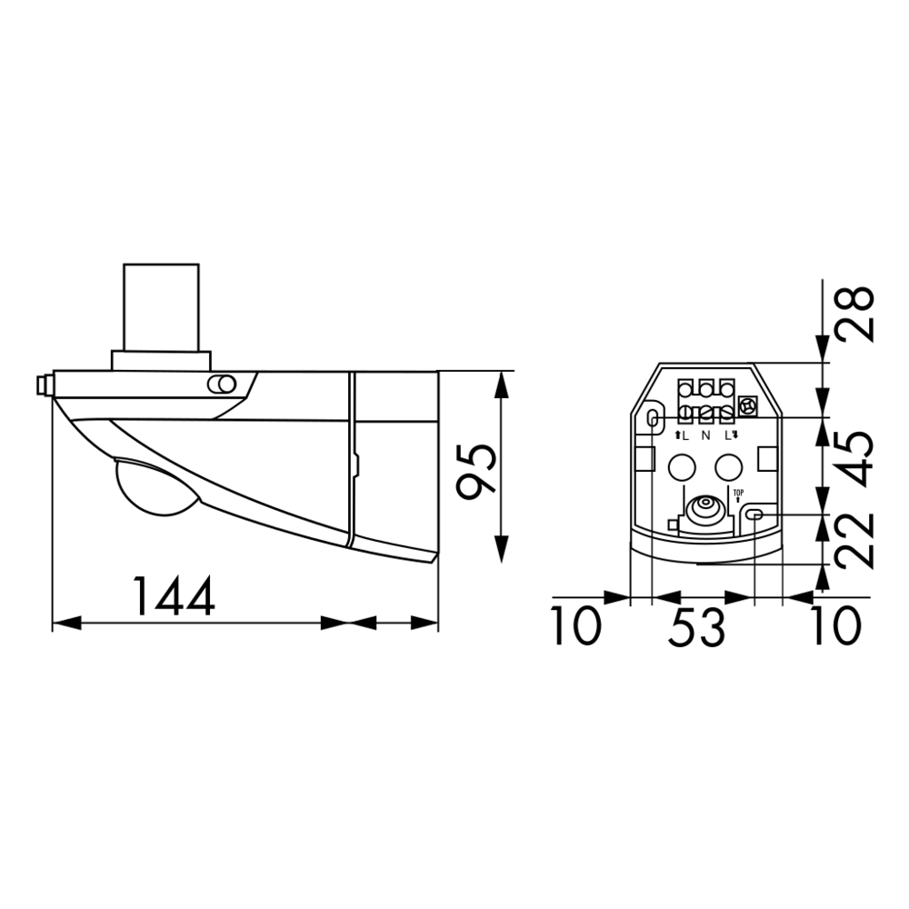 System-Leuchten-Unterteil ALC-B-360 SLU sw