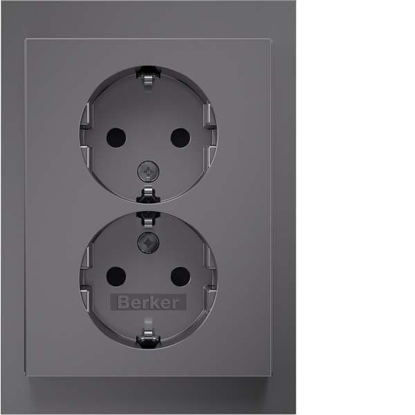 SCHUKO-Doppelsteckdose 47597004 edelstahl matt SCHUKO-Doppelsteckdose 47597004 edelstahl matt