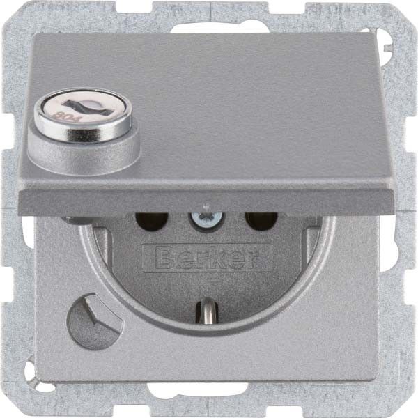 SCHUKO-Steckdose 47636084 alu samt lackiert SCHUKO-Steckdose 47636084 alu samt lackiert