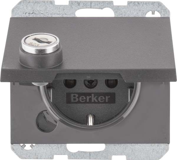 SCHUKO-Steckdose 47637006 anthrazit matt lackiert SCHUKO-Steckdose 47637006 anthrazit matt lackiert