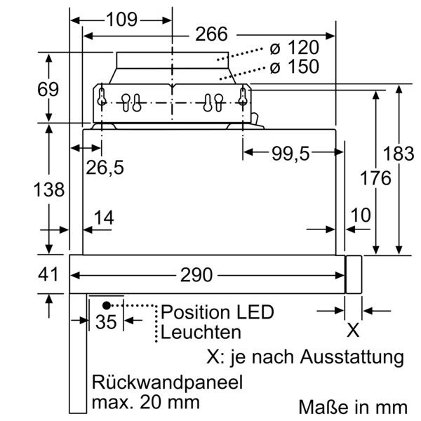 Flachschirmhaube DFL064A52