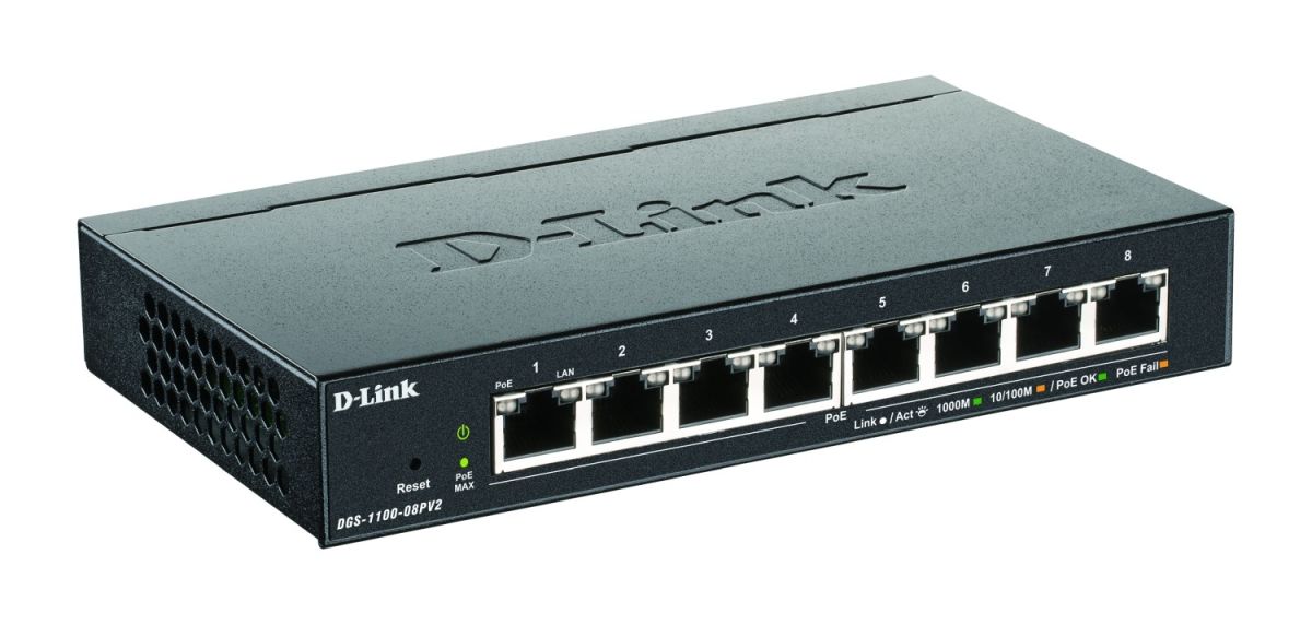 8-Port Gigabit SmartSwitch DGS-1100-08PV2/E