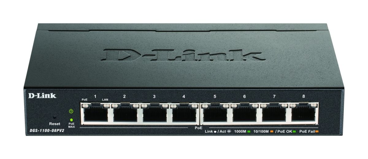 8-Port Gigabit SmartSwitch DGS-1100-08PV2/E