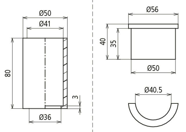 Adapterset zur Reduzierung RED D40 V2A DBS VBS