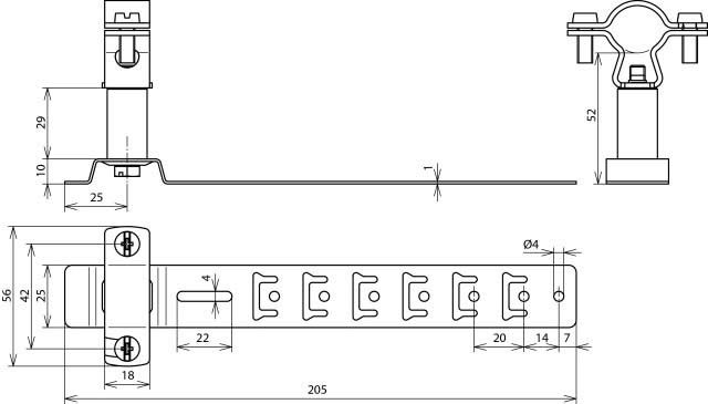 Dachleitungshalter DLHZS2023H55L205V2A