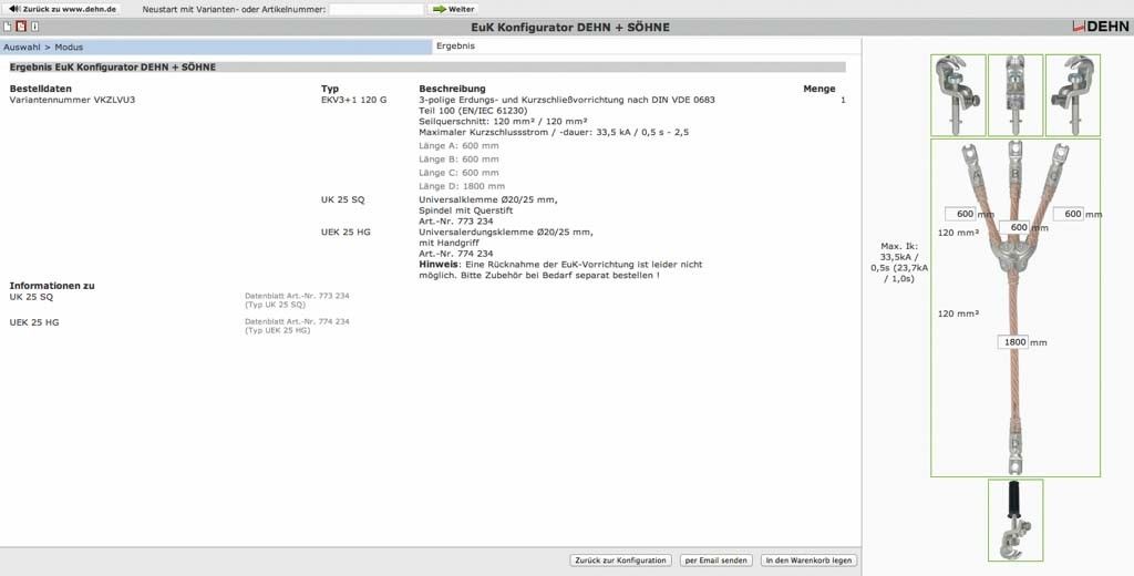 Erdungs-/ Kurzschließseil EKV3+1 70 G VMLM2BZ