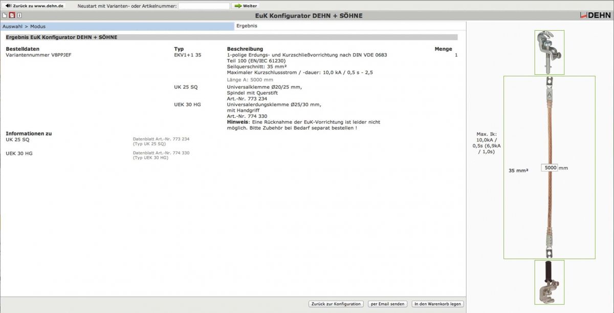 Erdungs u. Kurzschließseil EKV1+116VMZDL8N