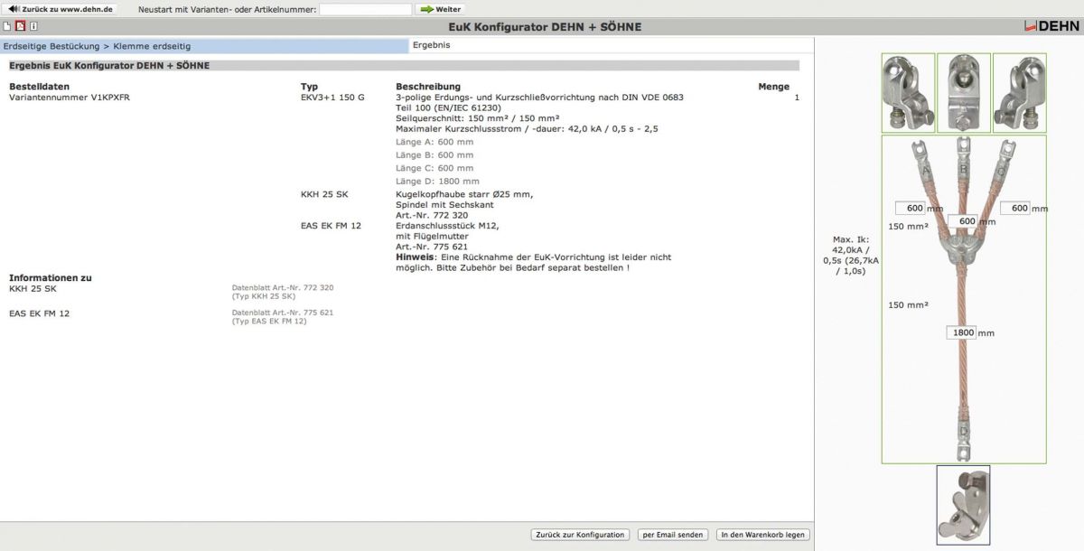Erdungs u. Kurzschließseil EKV3+1150GV1KPXFR