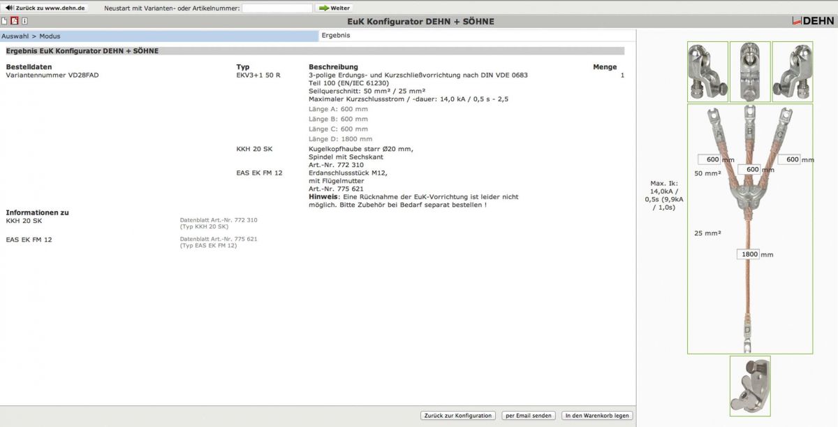 Erdungs u. Kurzschließseil EKV3+150RVD28FAD