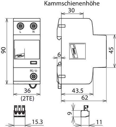 Kombiableiter DEHNshield DSH TT 2P 255 FM