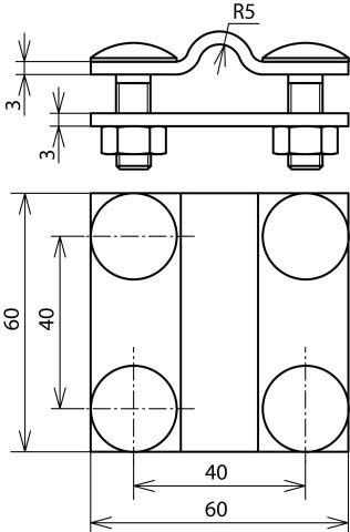 Kreuzstück KS8.10FL30 FRSM8 V4A