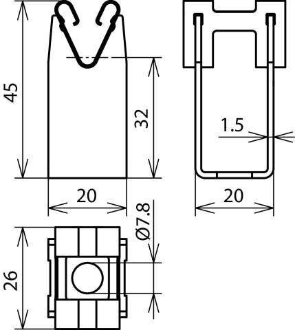 Leitungshalter LH DG 8 H32 B7.8 CU