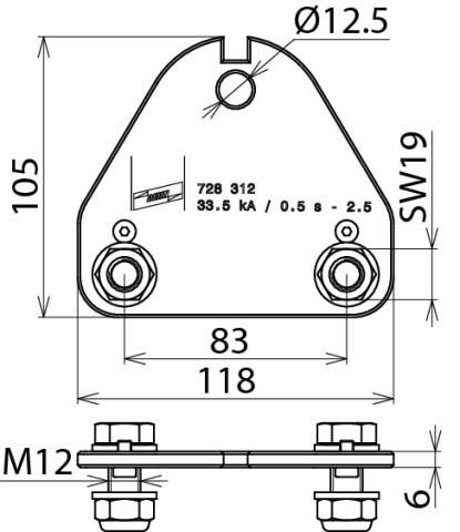 Phasenanschlussplatte 728312