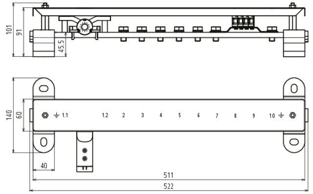 Potentialausgleichsschiene PAS EX 11AP SET