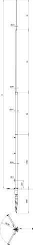 Tele-Blitzschutzmast TBM 8M SCFU STTZN AL