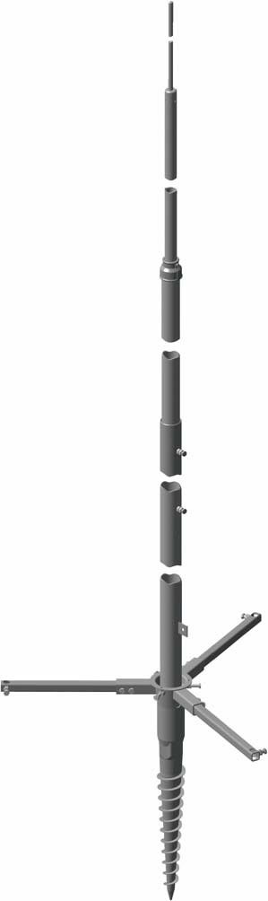 Tele-Blitzschutzmast TBM 8M SCFU STTZN AL