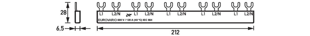 Gabelsammelschiene EV-S G 2+Hi.10.120