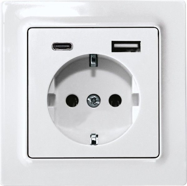Schutzkontakt-Steckdose DSS55E+USBA+C-wg Schutzkontakt-Steckdose DSS55E+USBA+C-wg